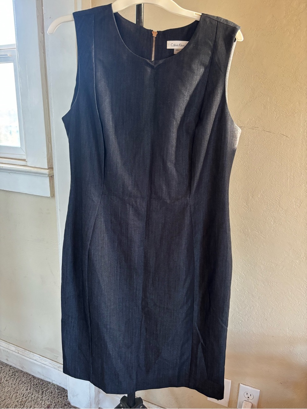 Calvin Klein Dark Indigo Sleeveless Sheath Dress